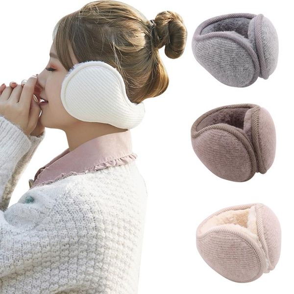 

berets winter soft fleece earmuff plush warm foldable women men ear mask muffs warmers windproof cap accessories, Blue;gray