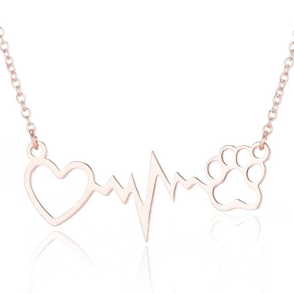 

pendant necklaces love heart rate horse head stainless steel necklace chain for women on the neck collar collier xmas friend gift, Silver