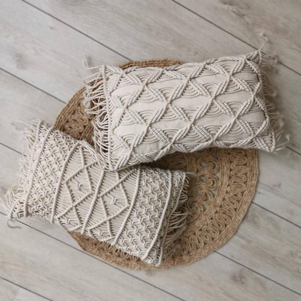 

cushion/decorative pillow 30x50cm macrame hand-woven cotton thread covers sofa cushion cover decorative pillowcases home textile almofadas