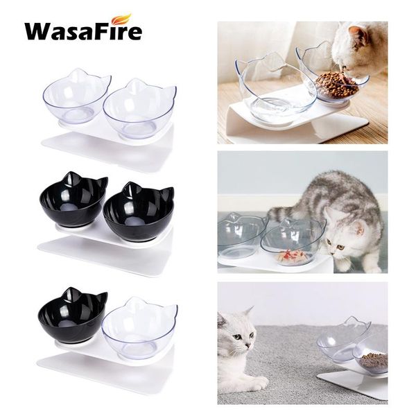 

non-slip double cat bowls with raised stand puppy dog and water pet feeder bowl supplies & feeders