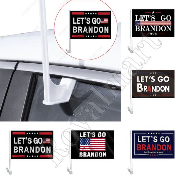 30 * 45cm Vamos ir Brandon Car Window Flags Trump 2024 Bandeira Eleitoral