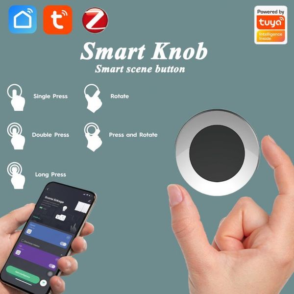 

smart home control tuya zigbee knob wireless scene switch button controller battery powered automation scenario work with alexa google