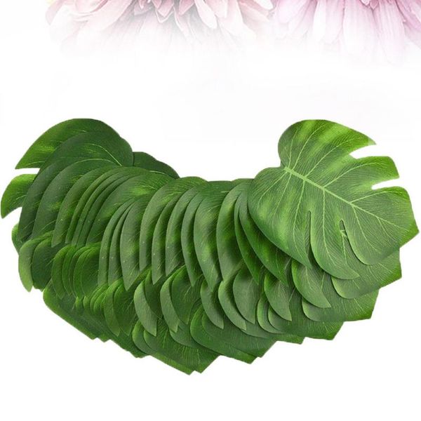

decorative flowers & wreaths 36pcs fresh simulation monstera leaves artificial plants home adornment party supplies (green, 13 inch big size