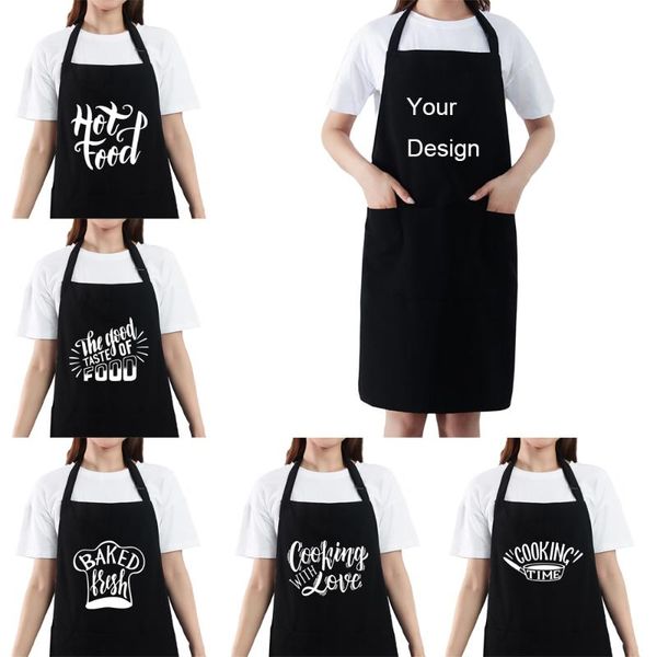 

aprons black funny for men women simple print kitchen cooking baking bbq apron adjustable neck strap three pockets customized