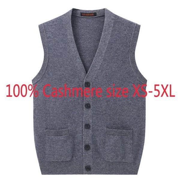 

men's vests fashion men 100% cashmere sweater single breasted casual v-neck computer knitted vest, sleeveless thick plus size xs-4xl5xl, Black;white