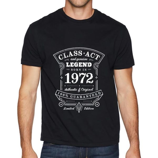 

casual print t-shirt march 1972 45 years of being awesome vintage sport t shirt short-sleeved cotton mens fashion men's t-shirts, White;black