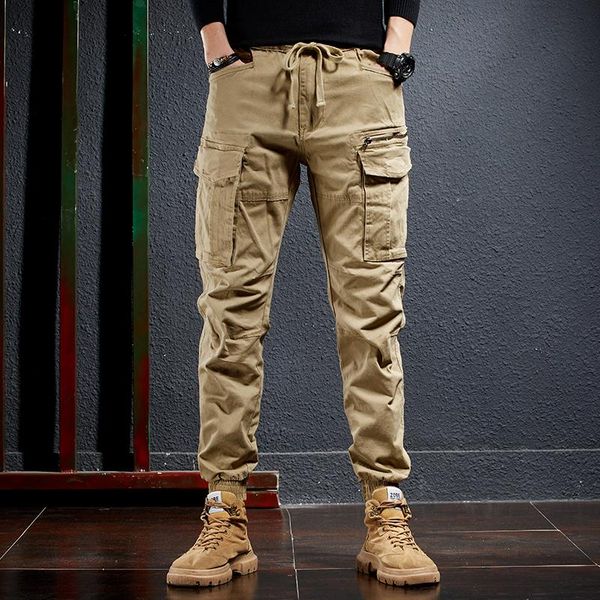 

men's jeans streetwear fashion men loose fit big pocket designer casual cargo pants overalls hip hop joggers trousers, Blue