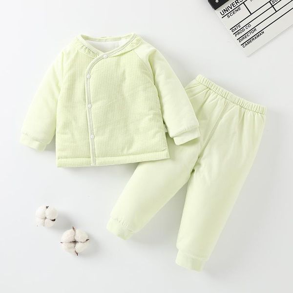 

clothing sets baby boys girsl suit clothes thick coat born winter outfit set cotton long sleeve +pants soft 2pc 0- 18 months, White
