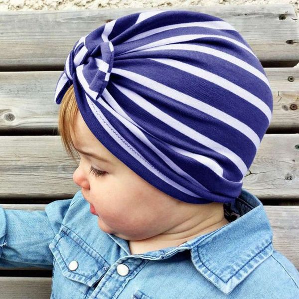 

baby indian hat children's rabbit ear stripe knot hood hat, Yellow
