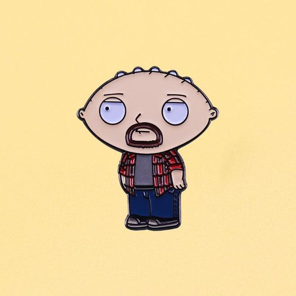 Pins, Broches Stewie Griffin Metal Broche Bonito Animação Comédia Filmes Esmalte Pins Homens Mulheres Moda Jóias Presentes Hat Bag Lapel Emblemas