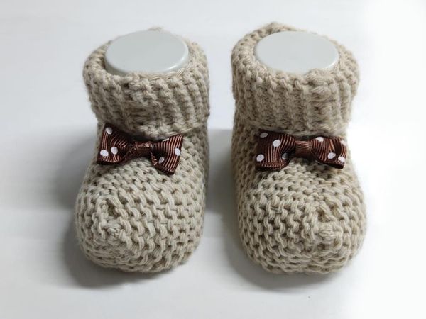 

bow knitwear male baby the intra-footpad boots, Black;grey