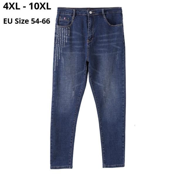 

jean plus size 10xl 9xl 8xl 4xl women long denim femme high waist autumu spring pencil pants slim jeans for mujers, Blue