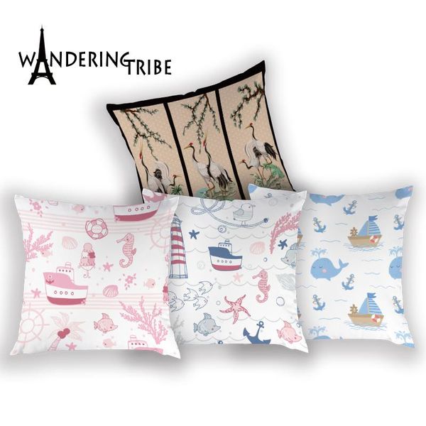 

cushion/decorative pillow ocean style cushion cover nordic home decoration sofa case car double sided polyester 45*45cm cojin