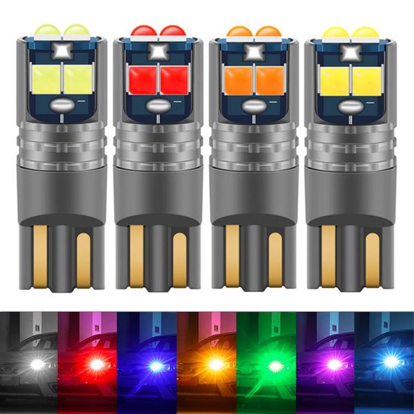 

emergency lights 1pcs t10 w5w 194 168 car led light 3030 10smd canbus error auto interior side turn bulb lamp amber yellow oragne 12-24