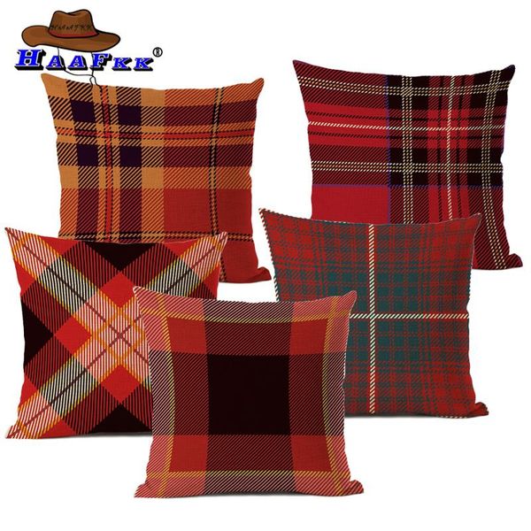 

cushion/decorative pillow nordic fashion cushion cover williams tartan flax cotton 45x45cm home sofa decoration lumbar auto seat