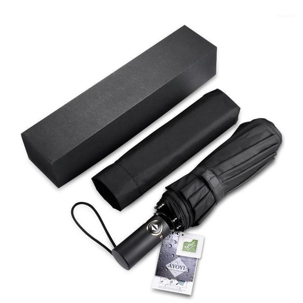 

umbrellas rain umbrella automatic teflon three-fold 10 bone printed words1