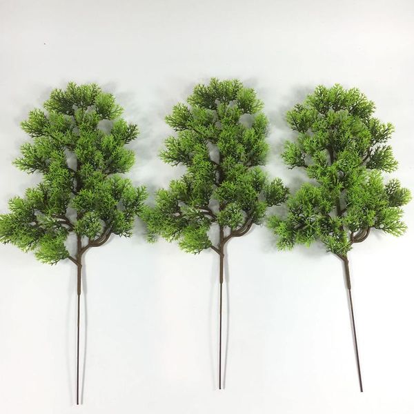 

artificial green plant leaves plastic fake flowers branch home living room simulation garden decorations 35cm decorative & wreaths