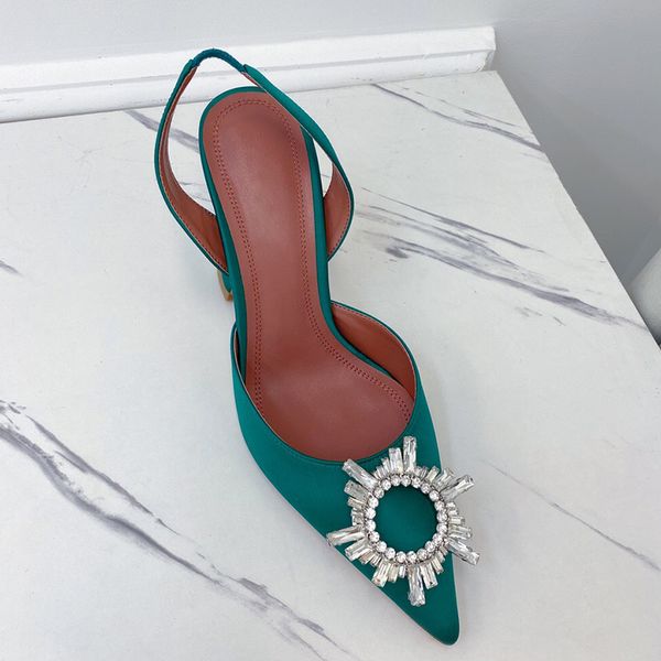 

luxury designer sandals fashion high heeled sandal womens shoe sequined cloth drill button 9 5cm heels genuine leather sole cool shoes back, Black