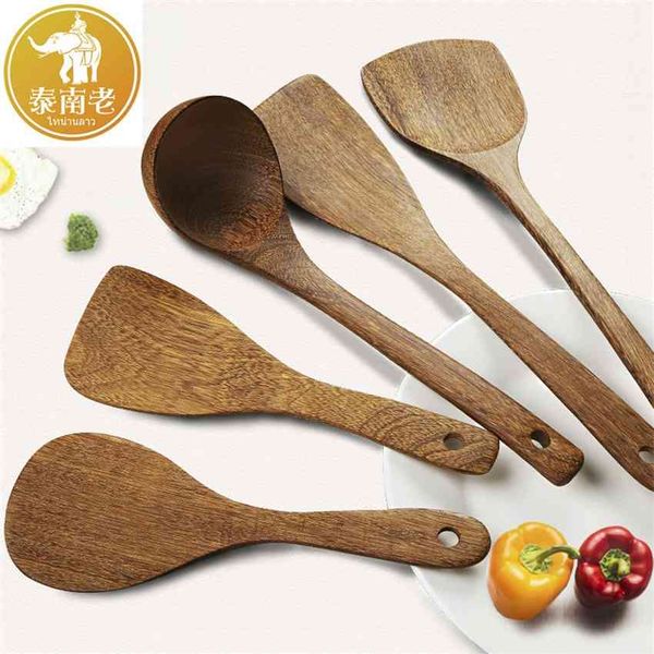 

cooking soup utensils creative shovel wooden kitchen spoon solid wood spatula kitchenware set