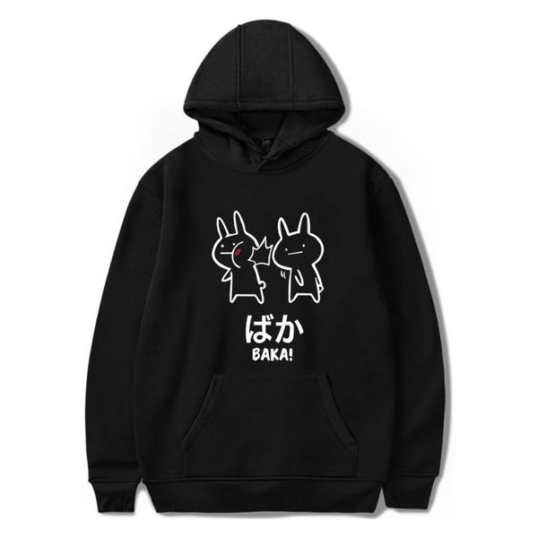 

men's hoodies & sweatshirts baka slap japan anime funny cute thick hoody simple japanese sweatshirt pullover, Black