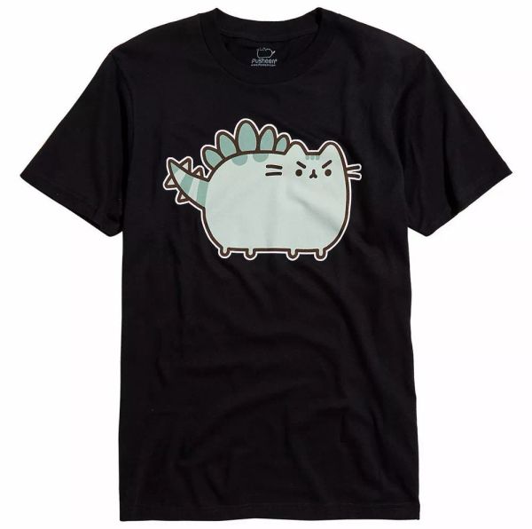 

pusheen the cat pusheenosaurus pusheen-osaurus t-shirt nwt licensed & authentic, White;black