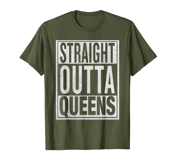 

straight outta queens t-shirt funny usa travler gift idea, White;black