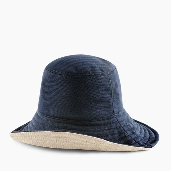 

sun hat women's uv-proof double-side use fisherman bucket wide brim hats, Blue;gray