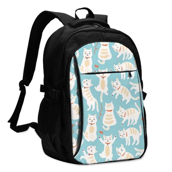 

backpack usb charging lapwomen's for teenage students girls school cute cats travel bagpack