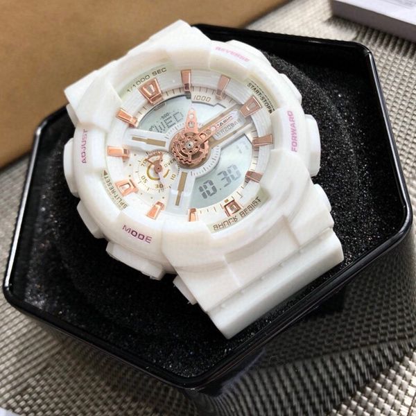 

led sports watch baby-g fashion dial large area texture metal color designer men's and women's outdoor shockproof luminous diving, Slivery;brown