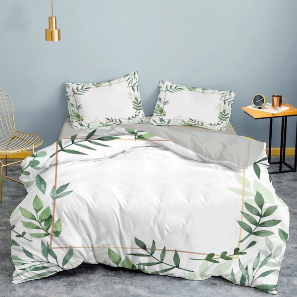 

bedding sets tropical leaves duvet cover set housse de couette kids boys 3d pillowcase double  2/3pcs quilt