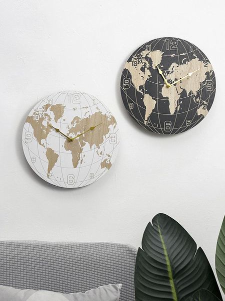 

vintage simple wall clock fashion small wooden art digital creative round living room reloj pared home decor eb5wc clocks