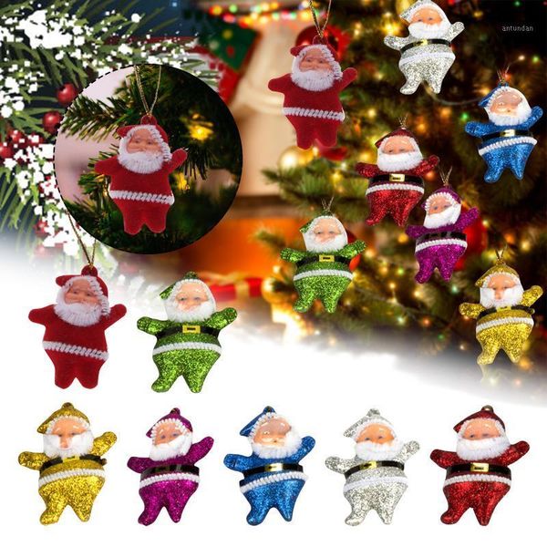 

christmas decorations 6pcs/lot tree hanging home decoration party dropshiping santa claus pendant for 2021#25