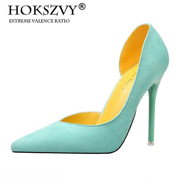 

stiletto high heel women's shoes suede thin shallow mouth pointed side hollow professional zwm sandals, Black