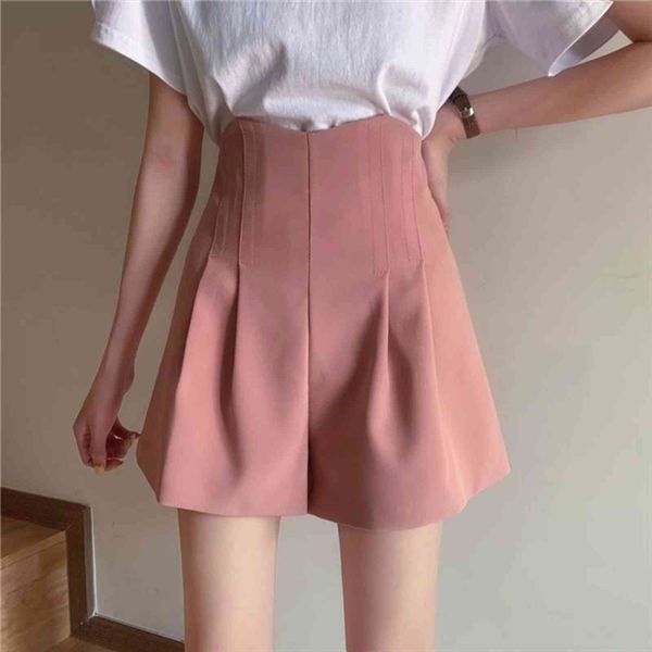 

high waist chiffon solid smmer women shorts pleated a line mini office lady elegant quality, White;black
