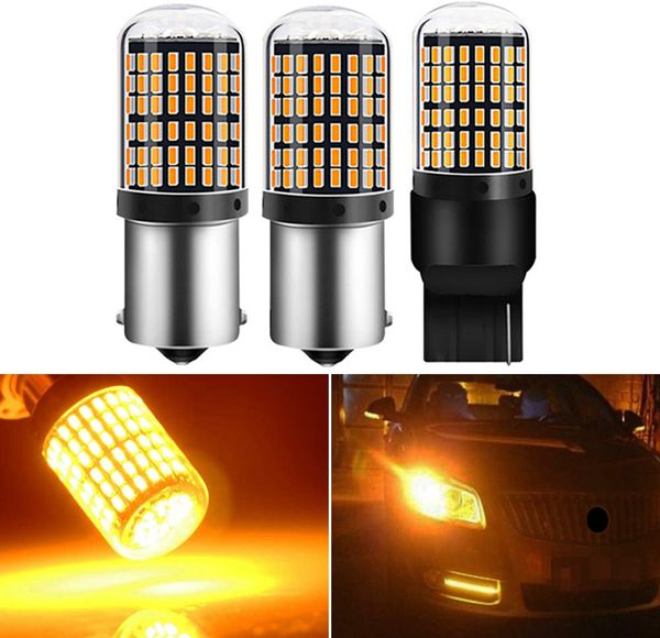 P21W PY21W P21/5W LUZ LED LUZ T20 7743 7740 1157 BAY15D P27/5W 1156 BA15S P21W BAU15S Turn Signal Lights sem erro 1pcs