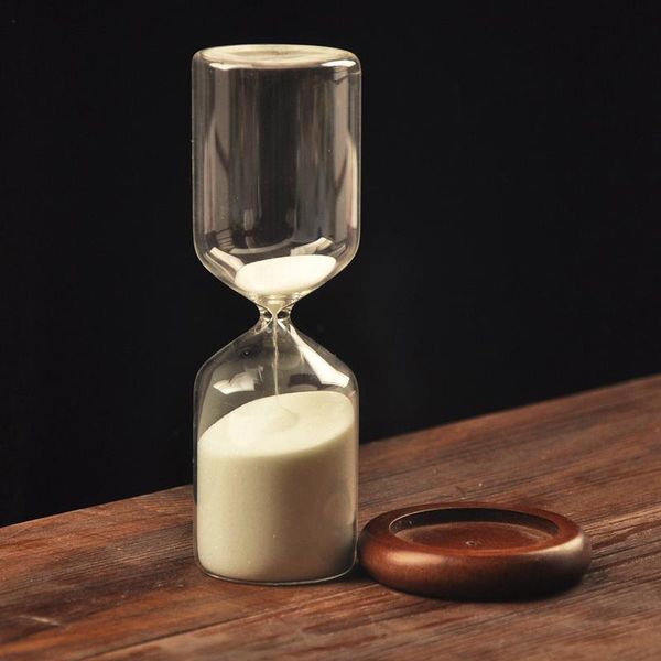 

other clocks & accessories exquisite whitesand hourglass simple and fashionable 30 minutes wooden seat glass timer home decoration ornaments