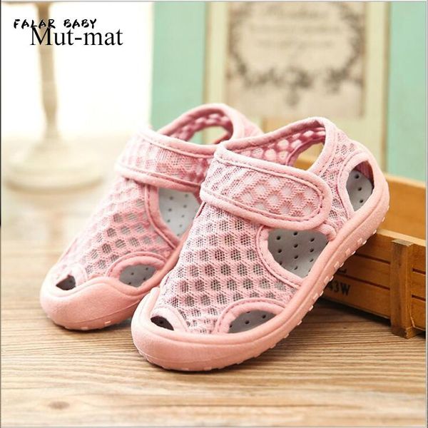 

summer children's net shoes boys and girls baby breathable sandals beach hollow 1-7 years old, Black;red