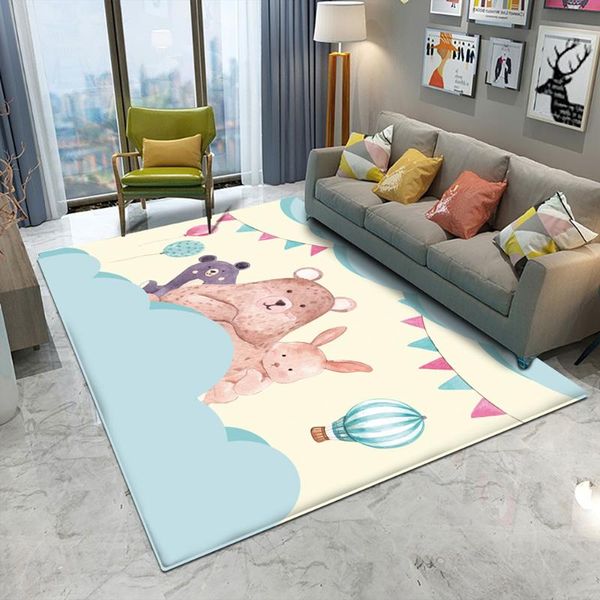 

carpets non-slip children flannel carpet baby play mat train animal panda bear comfortable pattern round