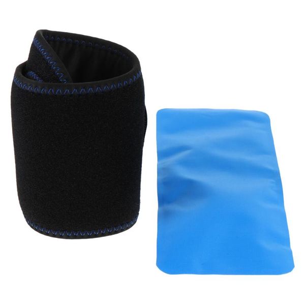 

wrist support 2pcs cold pack ice and therapy brace with strap, Black;red