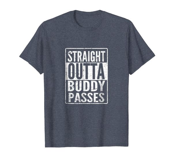 

pilot or flight attendant shirt- straight outta buddy passes, White;black