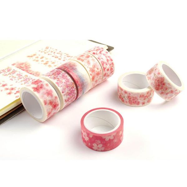 

1pcs romantic cherry blossom school office supply accessory iy scrapbooking sticker label tools masking craft tape washi gift wrap
