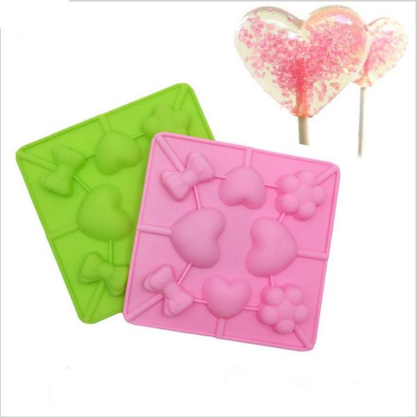 

cake tools diy lollypop chocolate mould silicone lollipop mold ice tray cube lollygags candy pudding love bowtie flower kid