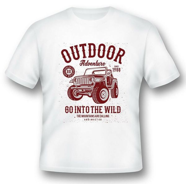 

outdoor adventure going into the wild black or white tee, White;black