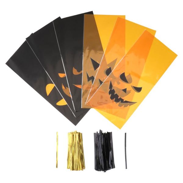 

gift wrap 120pcs themed bags funny pumpkin face packing for candy