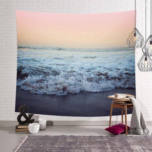 

tapestries beach sea wave landscape drape bedroom decoration tapestry home furnishing fabric background wall cloth