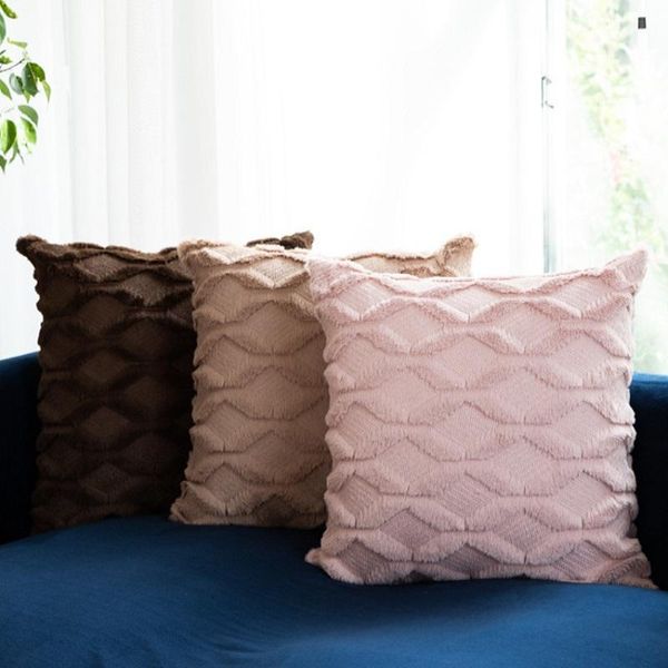 

cushion/decorative pillow rhombus plush cover geometric decorative throw case soft cozy bed sofa cushion nordic home spring decor