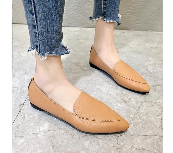 

2021 spring and autumn shoes with new style fashion flat bottom pointed end women's shoes@589, Black