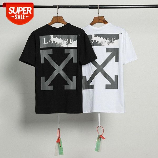 

quality ow white letter religious print short sleeve t-shirt men and women loose european version base shirt half t #vq7f, White;black