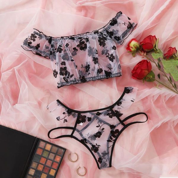 

bras sets plus size lingerie women's underwear embroidery crop lace teddies porno erotic costumes transparent woman, Red;black