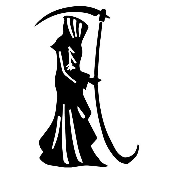 

car stickers reaper personality car decoration accessories decals creative waterproof sunscreen black/white,19cm*12cm